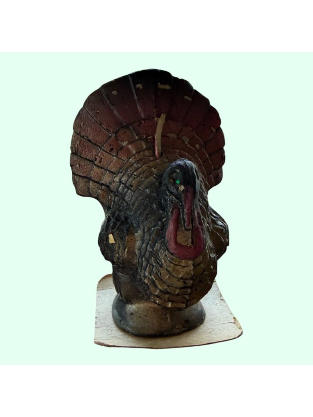 Vintage Gurley Candle MCM Metallic Turkey Novelty Single Candle